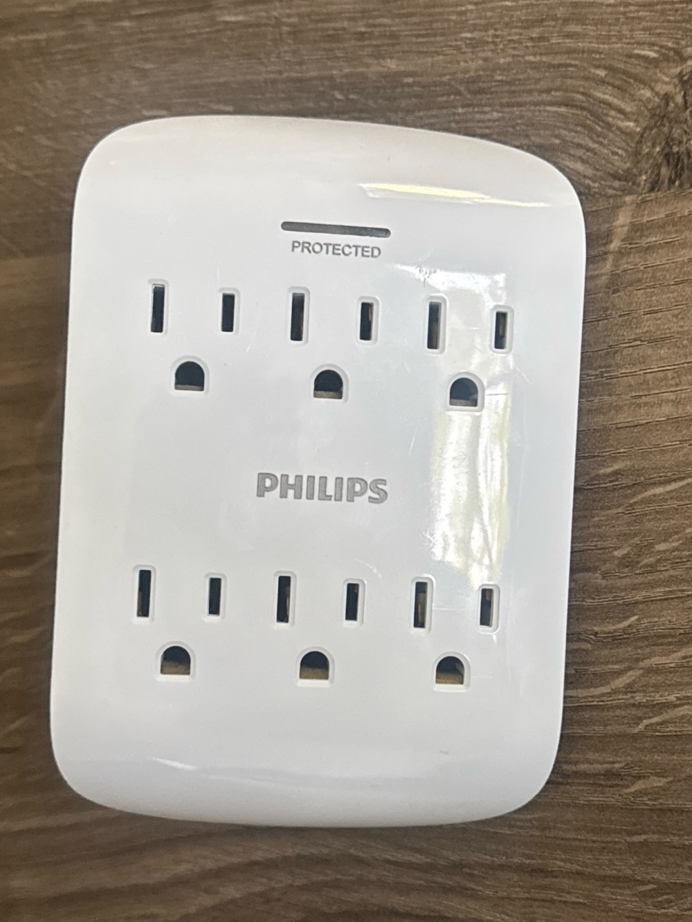 Philips 6-Outlet Surge Protector Wall Tap